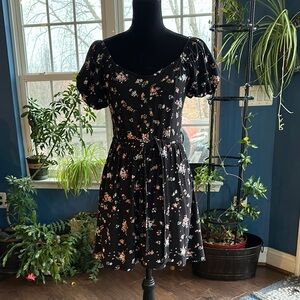 💐Spring sale! 50% off!💐Floral Black Dress